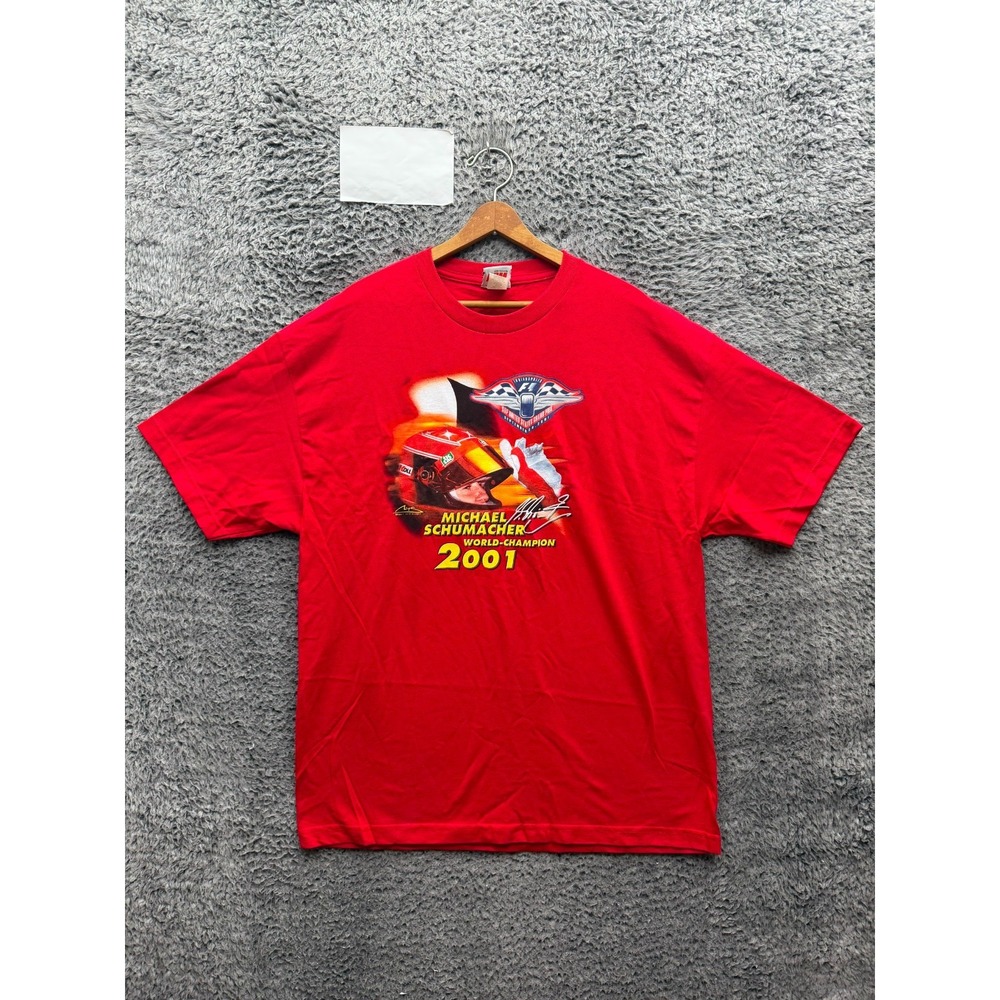 Vintage Michael Schumacher 2001 F1 World Champion SAP US Grand Prix T-Shirt XL